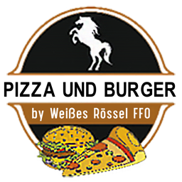 Pizza Burger Weißes Rössel logo.